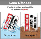 Custom Signs Outdoor Metal - 12 x 8 Personalized Entrance Garden Hazard Parking Signs for Business, Rust-Proof .040 Aluminum (Personalized Headline)