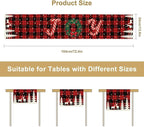 Christmas Table Runner, Red Winter Xmas Holiday Table Cloth Kitchen Dining Table Decoration for Home Party Decor 13x70 Inch