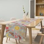 Boho Sun Moon Table Runner Mystical Rustic Butterfly Mushroom Star Table Runner for Kitchen Living Room Dinner Holiday 13x90 Inch
