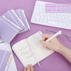 Aodaer 50 Sets Pocket Notebook Journal with Pens, 160 Pages, 3.5 x 5.5 Inch Mini Lined Journal Notebook A6 Leather Hardcover College Ruled Notepad with Pen Holder for School Office Gifts, Lavender