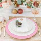50 Pieces Pink Paper Place Mats Light Pink Round Disposable Table Mats Decorative Placemats for Wedding Bridal Shower Pink Birthday Party Dining Decor