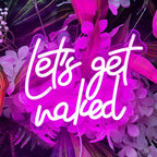 Lets Get Naked Neon Sign Let's Get Naked Neon Signs for Wall Decor, Led Light Sign for Girls Thanksgiving Bedroom Birthday Party Bar, 11.8" x 9.4"
