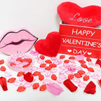 Fangoo 210PCS Red Pink Acrylic Lips Ornaments Mini Acrylic Lips Gems for Valentine Vase Filler Decor for Table Scatter Engagement Valentine's Day Wedding Anniversary Party (RedPink-Lip, 12OZ)