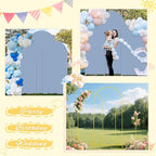Arch Backdrop Stand and Cover Set of 3 6FT 6.6FT 7.2FT Dusty Blue Spandex Arch Backdrop Covers Set Metal Arch Frame Stand Balloon Arched Covers for Birthday Party Wedding Ceremony Reception