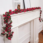 10 Pcs 82FT Flower Garland, Artificial Rose Garland Flowers Plants Fake Flower Hanging Rose Ivy, Birthday Party Valentine's Day Wedding Wall Arch Decor（Fuchsia）