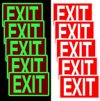 10 Pcs Glow in the Dark Exit Signs for Business 12 x 7 Inch Photoluminescent Signs Stickers for Indoor Outdoor for Business, Office, Warehouse (Without Arrows)