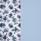RUSPEPA Reversible Floral Wrapping Paper for Girls Women, Mini Roll, Watercolor Blue Floral and Solid Blue Gift Wrap Paper for Birthday, Wedding, Mother's Day, Bridal Shower, 17 Inches x 16.4 Feet