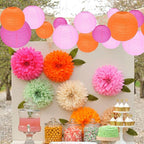 12Pcs Round Paper Lanterns Assorted Sizes (6" 8" 10" 12") for Home Decor, Restaurant, Church, Wedding, Birthday Party Decorations, Hanging Chinese Japanese Paper Lantern Lamps (3 Colors)