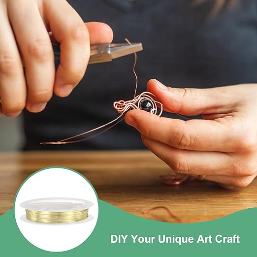0.7 mm/21 Gauge Copper Wire for Jewelry Making, 10.2FT Copper Beading Craft Wire for Jewelry/Weaving/DIY Crafting/Planting, Color-Retaining [3.1M, Light Golden]