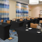 Table Cloths for 6 Foot Rectangle Tables-8 Pack Black Fitted Stretch Table Cover-Spandex Elastic 6ft Folding Tablecloth for Party Vendor Booth Display Banquet Buffet Event Craft Trade Show