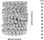 [33 Feet] Silver Pearl Beads Garland, 10MM 11 Yards Silver Faux Pearl Beads String Roll Bulk for DIY Craft Christmas Tree Wedding Party Decoration