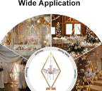 2PCS Elegant Metal Diamond Candle Holder - European Wedding Table Decor, Romantic Candle Stand for Western Dining, Perfect Wedding Prop & Home Decoration
