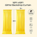 Gold Glitter Backdrop Curtain for Parties Wedding,10Ft x 10Ft Satin Shimmer Photo Backdrop,Non-Wrinkle Sparkle Drapes for Backdrop,Back Drop for Photography, Birthdays,Weddings,Prom