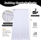 10 x 7 Feet White Backdrop Curtain for Partie, Background Curtains for Photoshoot, Birthday, Wedding, Halloween, Thanksgiving, Christmas Day, New Year Party Decorations 5Ft x 7Ft, 2 Panels