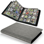 Premium Ringless Trading Card Binder - 1024 Capacity, 16 Side-Loading Pockets per Page, Archival Quality Protection & Anti-Slip Spine for TCG, MTG, Sports Cards (Gray)