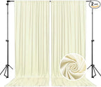 10 x 7 Feet Ivory Backdrop Curtain for Partie, Background Curtains for Photoshoot, Birthday, Wedding, Halloween, Thanksgiving, Christmas, New Year Party Decorations 5Ft x 7Ft, 2 Panels
