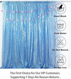ShinyBeauty 4x8FT Baby Blue Sequin Backdrop Curtains (2-Panel) - Sparkling Photography Backdrop for Weddings, Parties, Events | Glitter Drapes, Shimmering Decor, Lightweight & Photo-Ready