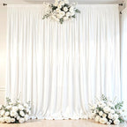 White Glitter Backdrop Curtain for Parties Wedding,10Ft x 10Ft Satin Shimmer Photo Backdrop,Non-Wrinkle Sparkle Drapes for Backdrops,Back Drop for Photography, Birthdays,Weddings,Prom