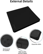 20 Pockets Premium Card Binder 1280 Cards Trading Card Binders Side Load Card Storage Display Album(20 Pocket 1280 Card Slot,Black)