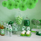 20 Pcs Grass Green Hanging Paper Fan, Hanging Honeycomb Round Paper Fans for Weddings, Birthdays, Christmas, Baby Showers, Classroom, Events Ceiling Party Supplies Decorations