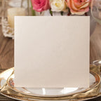 Hosmsua 50PCS Ivory Laser Cut Wedding Invitation Cards with Envelopes 6.3 x 6.3 Inch Hollow Rose Invitations for Wedding Bridal Shower Invite (Ivory, Blank)