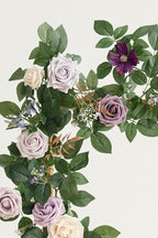 Ling's Moment 5FT Light Purple Artificial Flower Arch with Rose Leaves and Lilac for Wedding Party Backdrop Decor