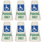 SmartSign 6-Pack "Handicapped Parking Only" Reflective Cone Message Sleeve Collar with Symbol, 360-Degree Visibility, Non-Adhesive Vinyl Signs for Traffic Safety Cones, 3-Side Print [Cone Not Included]