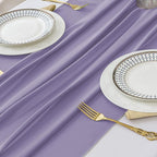 2 Pack 10 Ft Chiffon Table Runner Light Purple Gauze Long Table Runners 27x120 Inches Sheer Tulle Table Runner for Rustic Wedding Reception Bridal Shower Decorations Birthday Party