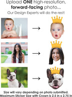 Big Dot of Happiness Custom Photo Crown - Party Favors - Fun Face Cut-Out Stickers - Set of 24