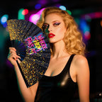 13 Inch Large Clack Hand Fan for Western Line Dance - Where Them Fans at Cowgirl Loud Popping Folding Fan for Country Dancing, Music Festivals, Performances & Weddings Parties