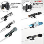 5 Core Tripod Mic Stand Floor Adjustable 18 to 72 Inches Sturdy Boom Arm Holder Microphone Stands Pedestal Para Microfono for Singing - MS 080 WH