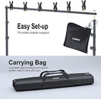 LINCO Backdrop Stand for Parties Kit 10x7 ft Adjustable Back Drop Photography Studio Photo Background Support System with Clamps, Sand Bag, Carrying Bag 4172