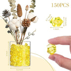 DomeStar Yellow Fake Ice Rocks, 150PCS Acrylic Gems Crystals Plastic Diamonds Fake Ice Cubes for Vase Fillers DIY Craft Wedding Photography Prop Display Table Scatter Home Amalfi Coast Decorations