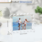 Scalloped Magnetic Picture Frame 4x6 Inch - 6Pack Clear Acrylic Photo Frame, 20mm Thick Double-Sided Magnet Design, Trendy Desktop Display for Home/Office Decor (6 Pack, 4X6)