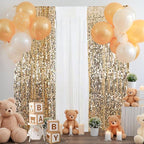 Gold Big Payatte Sequin 18MM Sequin Backdrop Drapes Curtains Panels,Fashion 9FTx9FT Backdrop for Thanksgiving Christmas Home Party Decoration Supplies