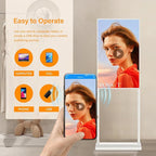 50 Inch Digital Signage Kiosk LCD Advertising Display Menu Displays Indoor Android Floor Standing Vertical Poster White, 2+32GB, 2K FHD, 700nits, USB