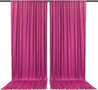 2 Panels Fuchsia Backdrop Curtain, 10 x 7 Feet Background Curtains for Parties, Weddings, Baby Showers, Bachelorette Halloween, Christmas Birthday Party Photoshoot Backdrop Curtains Decorations