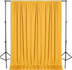 DWCN 10x10 FT Backdrop Curtains for Parties, Photography Backdrop Drapes with Rod Pockets for Wedding Decorations Stage Birthday Family Gatherings, 2 Panels 5ft x 10ft, Orange Yellow