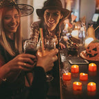 BEICHI 24 Pack Halloween Tea Lights, Realistic Orange Tea Candles, Battery Operated Flameless Tealights for Halloween, Fall Decorations