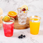 Goodluck 100PCS 12oz Silver Plastic Cups for Party, Disposable Silver Cups, Plastic Cocktail Glasses for Wedding Thanksgiving, Christmas, and Parties