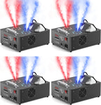 2000W Professional Fog Machine Dual Nozzle with 16 RGB LED, DMX Control Adjustable Smoke Direction, 2.5L Tank LCD Display 30000CFM for Halloween Christmas Stage DJ Party Club Events-4PC