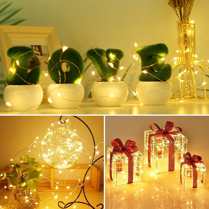 kolpop 100 Pack LED Fairy Lights Battery Operated, Mini Twinkle String Lights Battery Powered Waterproof for Christmas Mason Jars Party