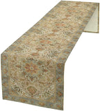 Vintage Boho Floral Table Runner, Rustic Country Farmhouse Yellow Blue Retro Flower Pattern for Home Kitchen Table Decor Dining Coffee Room Party Decor 13x120in