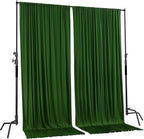 AK TRADING CO. 10 feet x 8 feet IFR Polyester Backdrop Drapes Curtains Panels with Rod Pockets - Wedding Ceremony Party Home Window Decorations - Valley Green