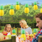 LYART 6 Pcs 14 Inch Pineapple Decorations for Tropical Flamingo Party Summer Hawaiian Luau Party Pineapple Honeycomb Tissue Centerpieces for Tables Hanging Decorations Favors