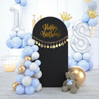 bricia Wedding Arch Backdrop Stand Cover, 6.6FT Double Sided Stretchy Arch Cover Fitted Wedding Birthday Party Banquet Decoration (Black 79.2''Lx39.6''W)