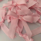 50pcs 2.5" Light Pink Polyester Satin Ribbon Bows with Twist Ties for Gift Wrapping Packing Easter Rabbit Decoration (Lt.Pink)
