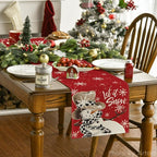 Artoid Mode Red Snowman Snowflake Let it Snow Winter Table Runner, Seasonal Christmas Kitchen Dining Table Decoration for Home Party Decor 13x90 Inch