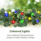 Eucalyptus Garland with Lights, 2Pcs 6FT Green Flower Garland Decor, Artificial Faux Eucalyptus Leaves Greenery Vines for Table Runner Wedding Bedroom Mantle Arches Backdrops Decorations