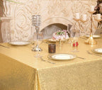 SquarePie Sequin Tablecloth 90 x 132 Inch Gold Sparkly Table Cloth for Wedding Party